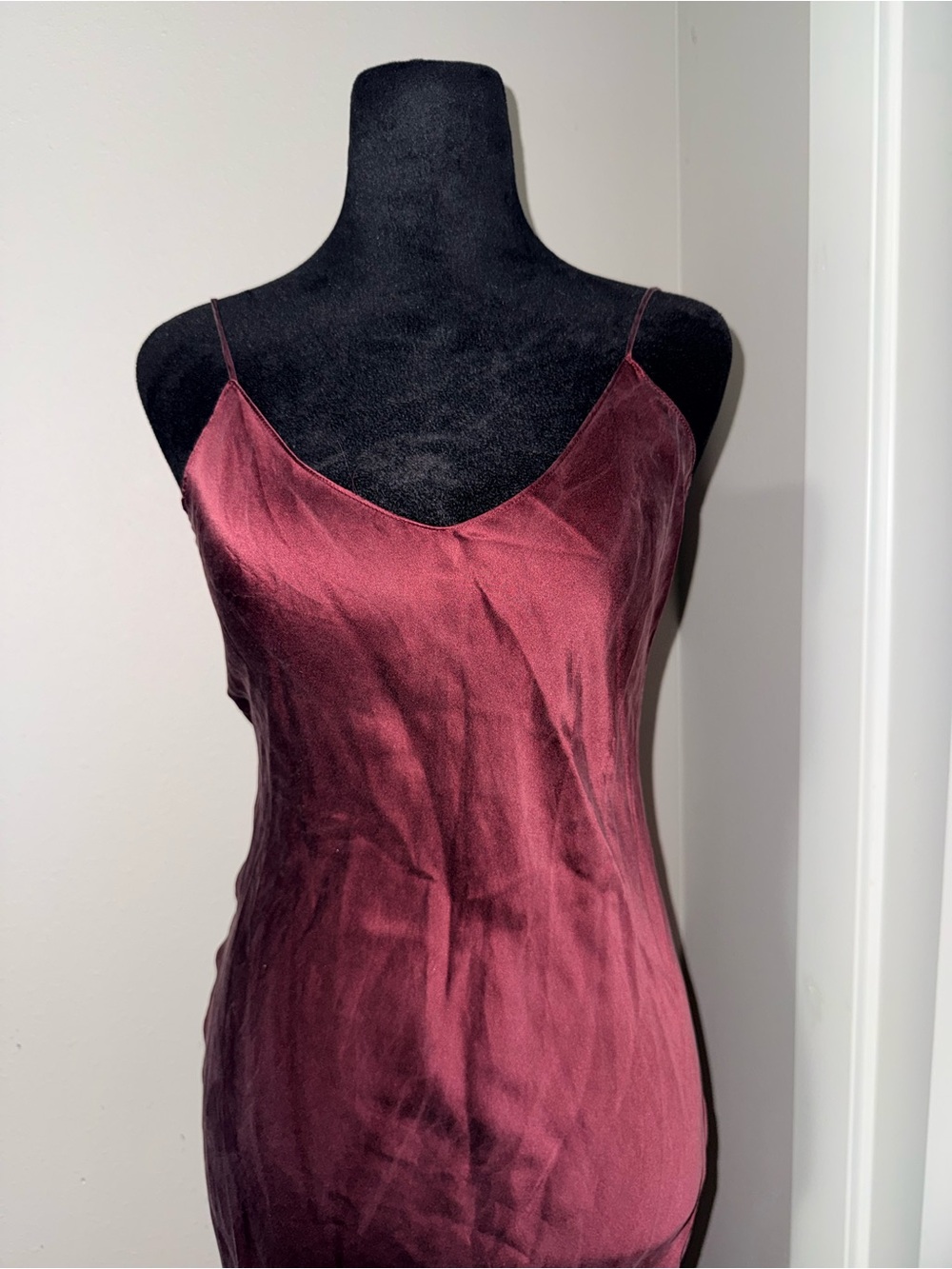 Nili Lotan Silk Burgandy Maxi Dress Small - Picture 5 of 8